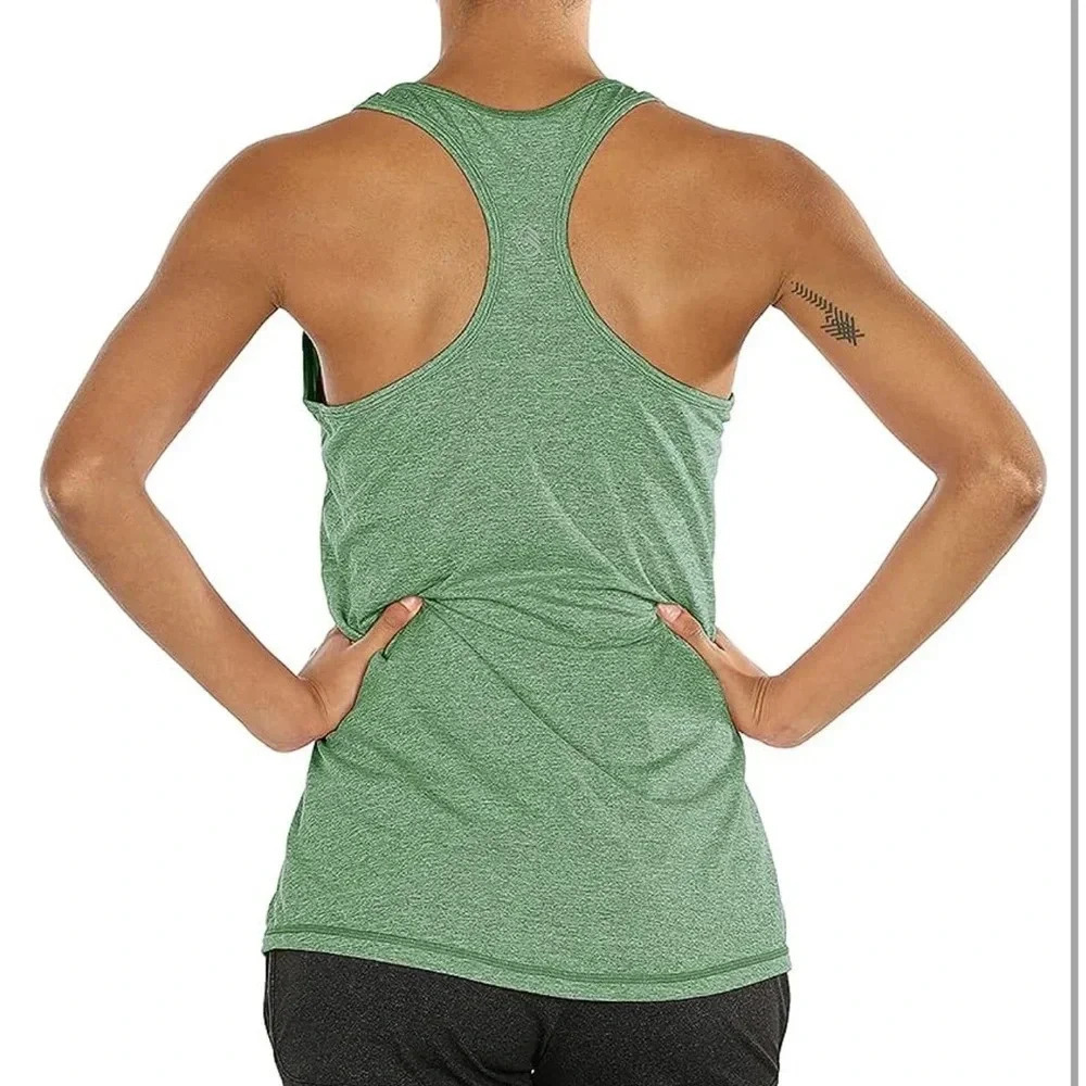 Women’s Icyzone green heathered racerback tank top Medium